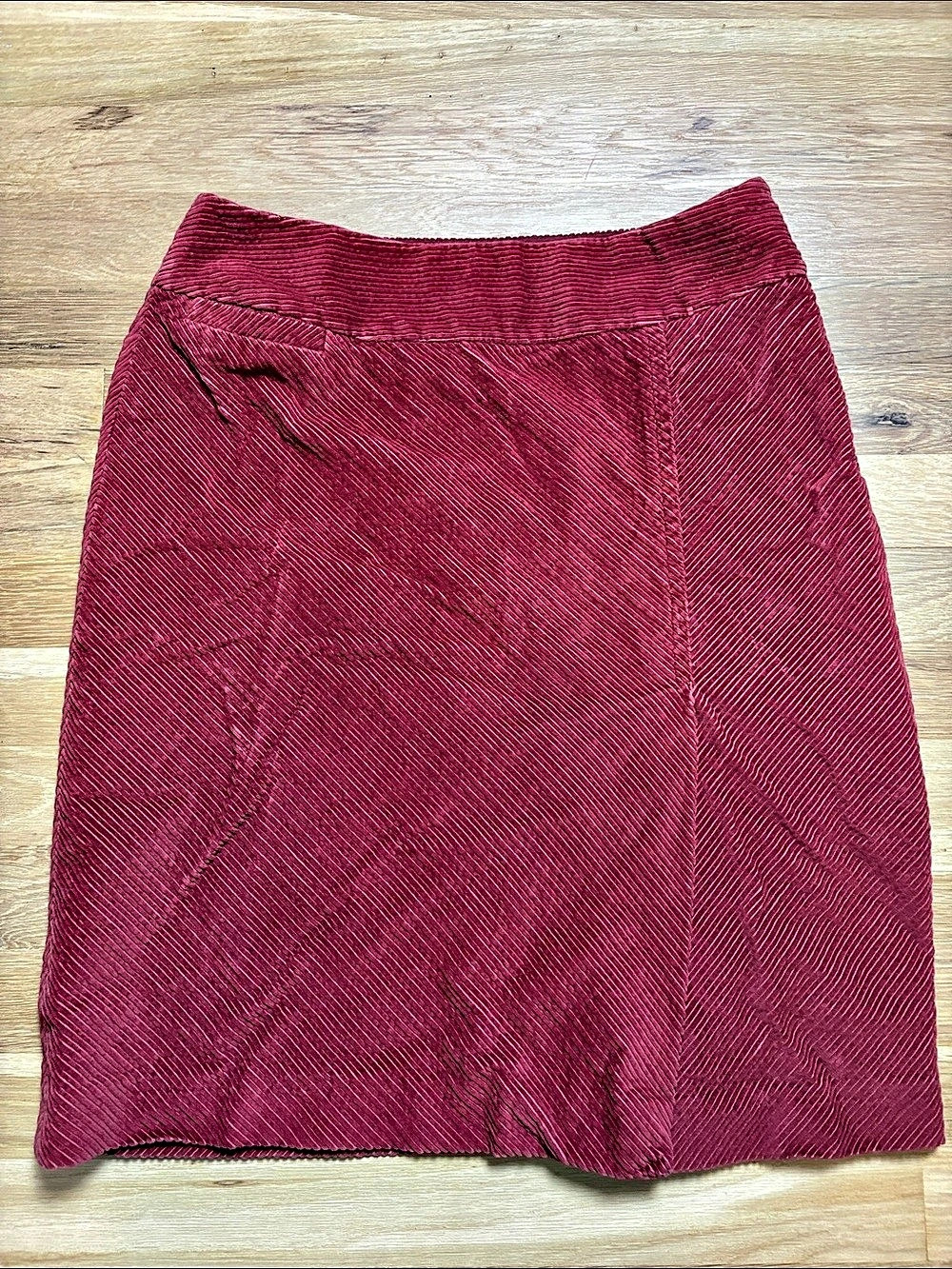 Ann Taylor A-Line Corduroy Burgundy/Burnt Orange Skirt Size 4